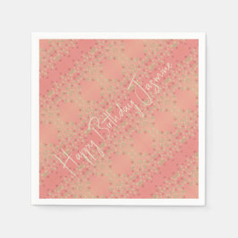 繊細なフローラ型パターン スタンダードカクテルナプキン