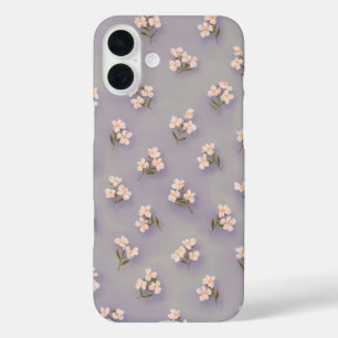 繊細なフローラ散乱 iPhone 16 PLUSケース