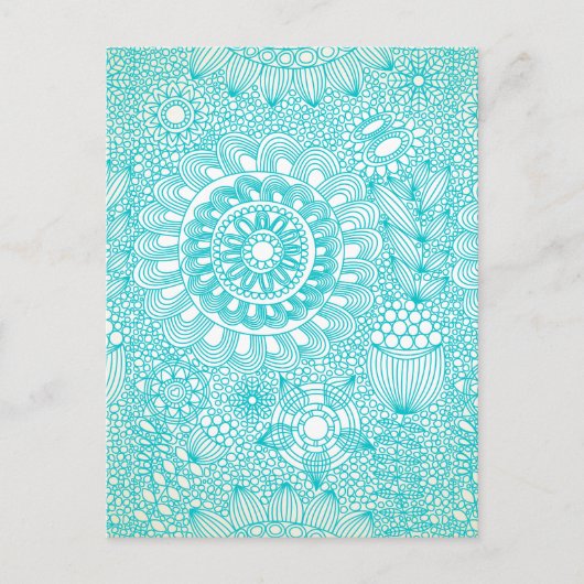 繊細なフローラ格子模様 ポストカード (正面)