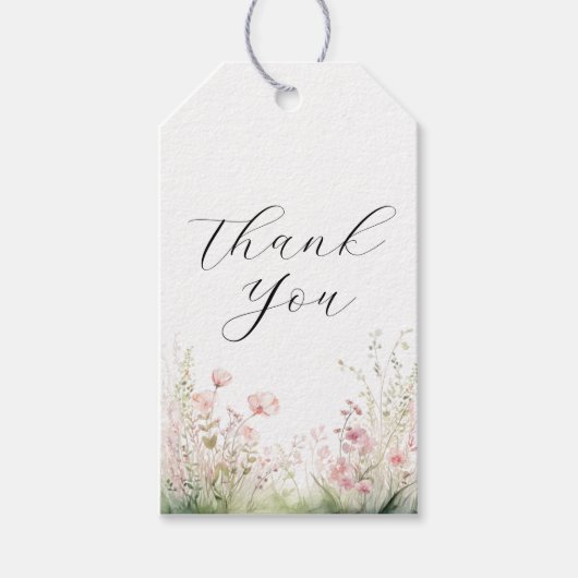 繊細なフローラ結婚に感謝 ギフトタグ (正面)
