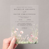 繊細なフローラ結婚の アクリル招待状 (インサイチュ (ポータブル))