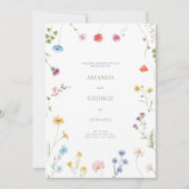 繊細なフローラ結婚の 招待状 (正面)
