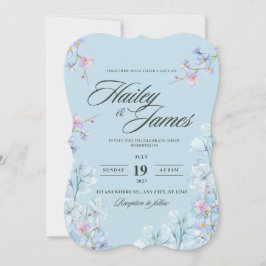 繊細なフローラ結婚式招待状