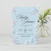 繊細なフローラ結婚式招待状 (スタンド正面)