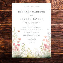 繊細なフローラ結婚式招待状