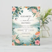 繊細なフローラ結婚景観 招待状 (スタンド正面)