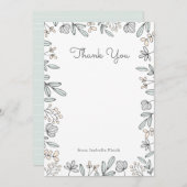繊細なフローラ サンキューカード (正面/裏面)