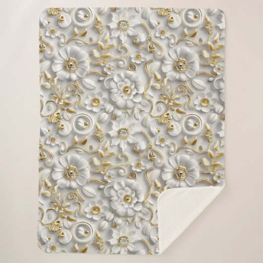 繊細なフローラ シェルパブランケット (正面)