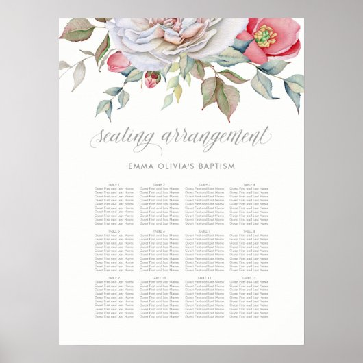 繊細なフローラ |シーティングチャート ポスター (正面)