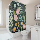 繊細なフローラ:シームレスなヴィンテージ美しい。 シャワーカーテン (インサイチュ)