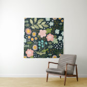 繊細なフローラ：シームレスなヴィンテージ美しい。 タペストリー (インサイチュ(横))