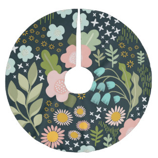 繊細なフローラ：シームレスなヴィンテージ美しい。 ブラッシュドポリエステルツリースカート