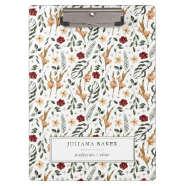 繊細なフローラ パーソナライズされた クリップボード