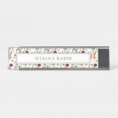 繊細なフローラ パーソナライズされた デスクネームプレート (正面)