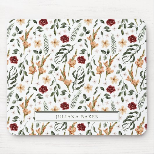 繊細なフローラ パーソナライズされた マウスパッド (正面)