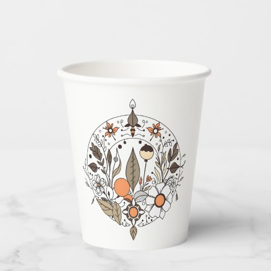 繊細なフローラN02 紙コップ (正面)