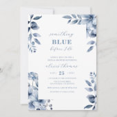 繊細なブライダルシャワーをする前に青いもの 招待状 (正面)