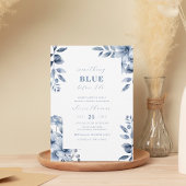 繊細なブライダルシャワーをする前に青いもの 招待状