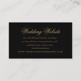 繊細なブラックと金ゴールド結婚スクリプトのウェブサイト エンクロージャーカード