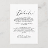 繊細なブラックカリグラフィーの詳細な封入カード エンクロージャーカード (正面)