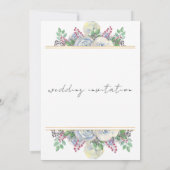 繊細なブラックカリグラフィーオールインワン結婚式招待状 招待状 (裏面)