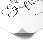 繊細なブラックカリグラフィーカード＆ギフトサイン ポスター (角)