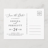 繊細なブラックセーブ・ザ・デート案内はがき インビテーションポストカード (裏面)