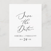 繊細なブラックセーブ・ザ・デート案内はがき インビテーションポストカード (正面)