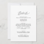 繊細なブラックフォーマルモノグラムオールインワン結婚式 招待状 (裏面)