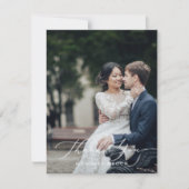 繊細なブラック写真テンプレートサンキューカード サンキューカード (正面)