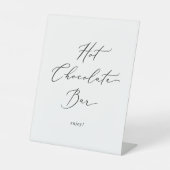 繊細なブラック書道ホットチョコレートバー 台座サイン (正面)