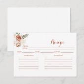 繊細なブルゴーニュピンクの金ゴールドレシピカード サンキューカード (正面/裏面)