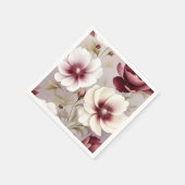 繊細なブルゴーニュ植物学フローラ スタンダードカクテルナプキン (角)