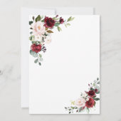 繊細なブルゴーニュ赤面花金ゴールドクロスバプテスマ 招待状 (裏面)