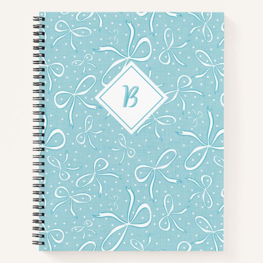 繊細なブルーコケット弓 ノートブック (正面)