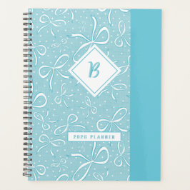 繊細なブルーコケット弓 プランナー手帳