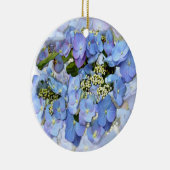 繊細なブルーラケキャップアジサイ セラミックオーナメント (右)