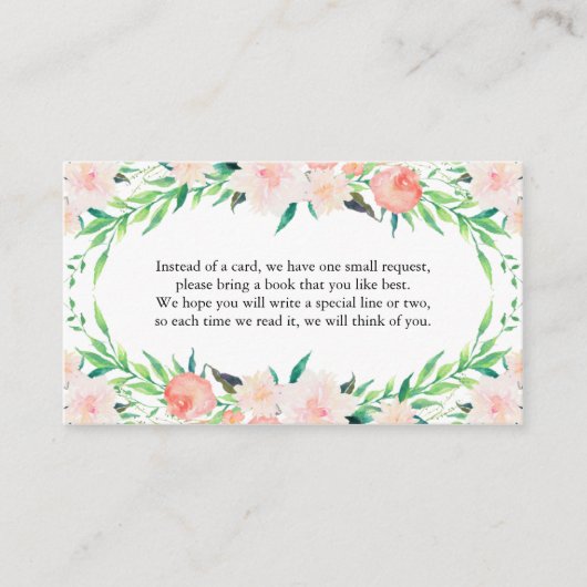 繊細なブーケのブックリクエストカード エンクロージャーカード (正面)