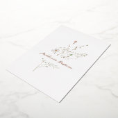 繊細なブーケバプテスシルバーフォイル招待状 箔招待状 (回転した状態)