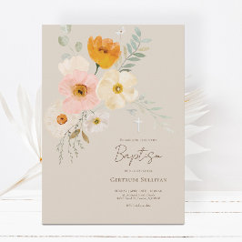繊細なブーケバプテスマ招待状 招待状