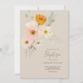 繊細なブーケバプテスマ招待状 招待状 (正面)