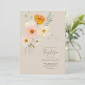 繊細なブーケバプテスマ招待状 招待状 (スタンド正面)
