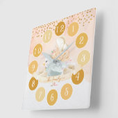 繊細なベビーの妖精と鳥の子どもの大時計 スクエア壁時計 (傾斜)