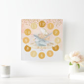 繊細なベビーの妖精と鳥の子どもの大時計 スクエア壁時計 (ホーム)