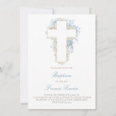 繊細なベビーの息の花はバプテスマを越える 招待状 (正面)