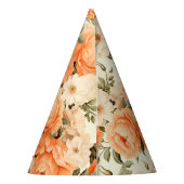 繊細なベージュの桃の花 パーティーハット (裏面)