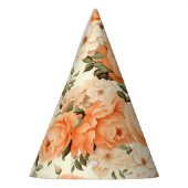 繊細なベージュの桃の花 パーティーハット (左)