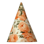 繊細なベージュの桃の花 パーティーハット (右)