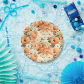 繊細なベージュの桃の花 ペーパープレート (パーティー)