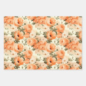 繊細なベージュの桃の花 ラッピングペーパーシート (正面3)